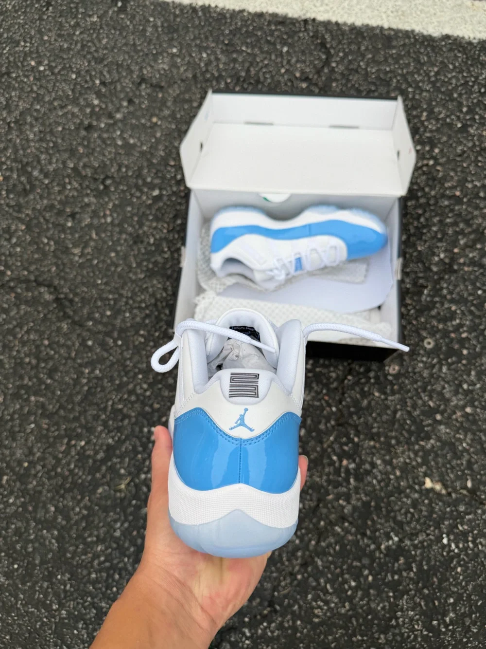 Jordan Retro 11 Low White and University Blue Men’s Athletic Shoes